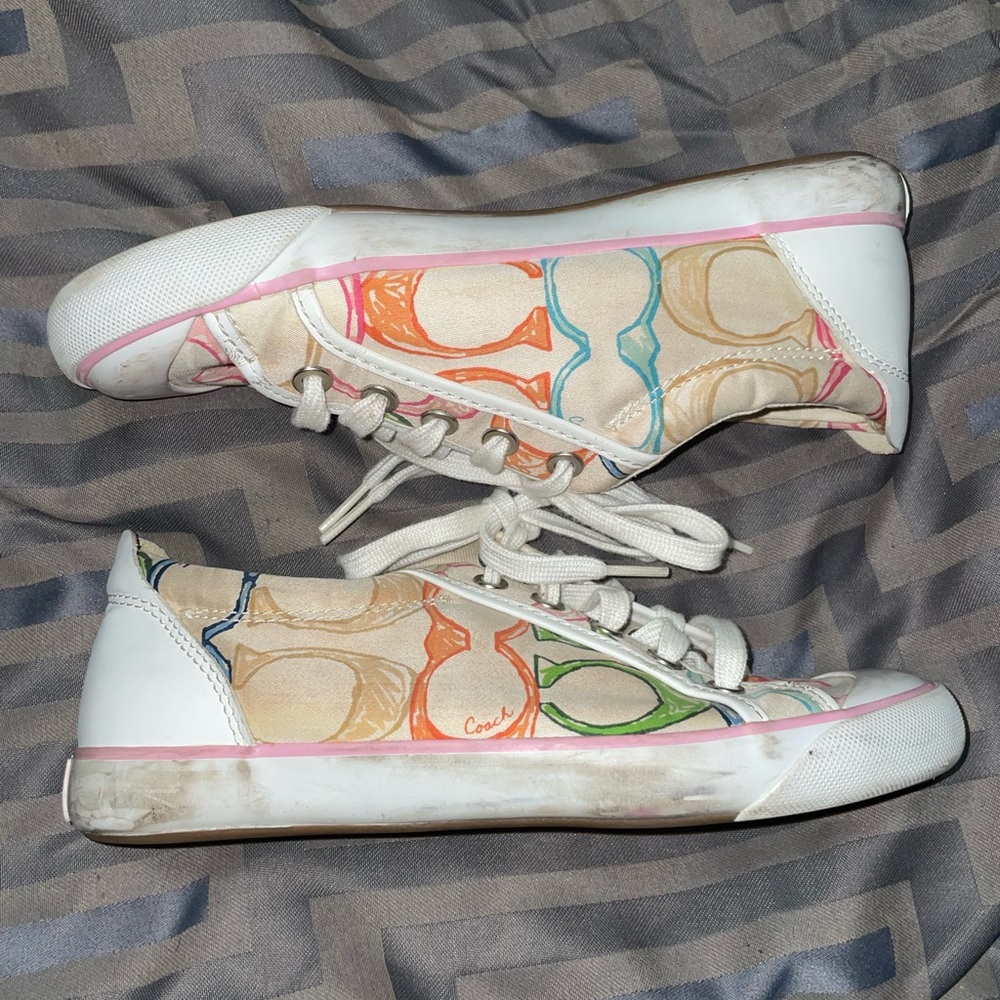 Coach Barrett  Sneakers Size 6.5M Women’s White Beige